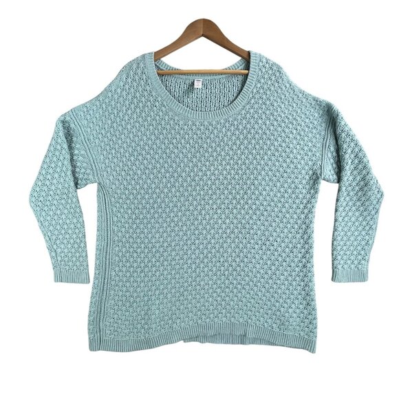 Old Navy Sweater Women XL Green Mint Popcorn Pullover Maternity Knit Lightweight - Picture 1 of 11